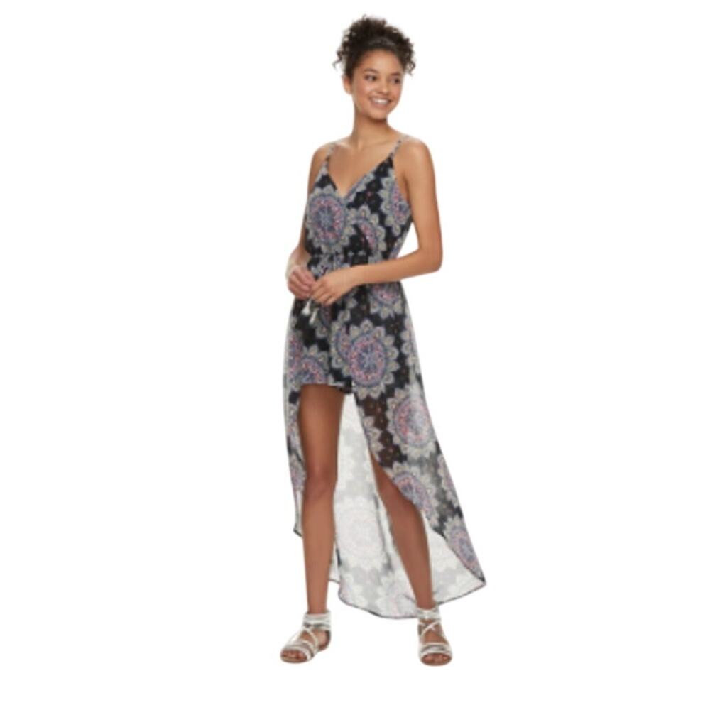 Lily Rose High Low Boho Medallion Sleeveless Dress Size Small